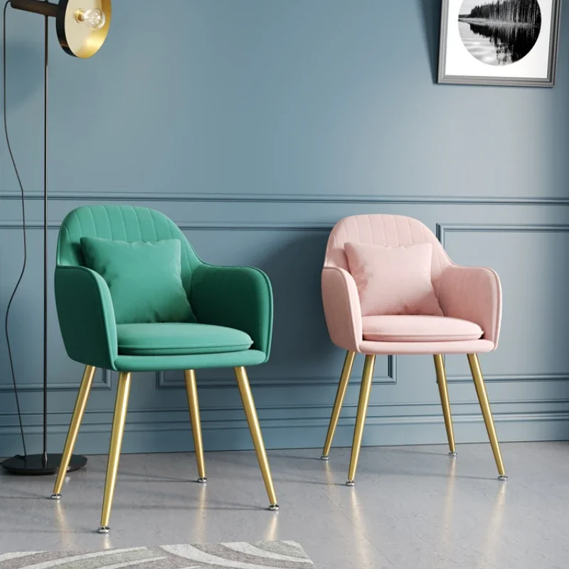 Decor Lighting Cy - Sedia da pranzo in metallo scamosciato