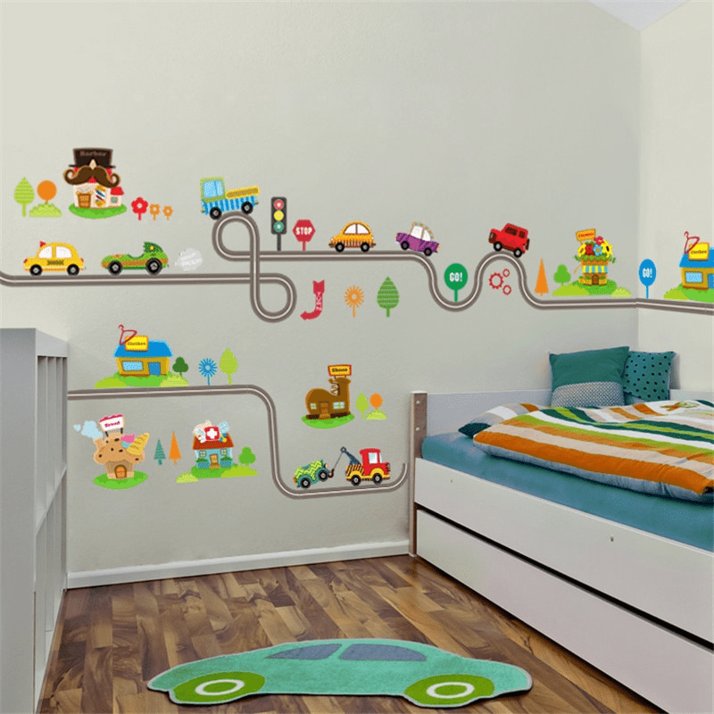 Lighting Mcqueen Bedroom Decor - 2 Pezzi/Lotto Adesivi Murali con Auto